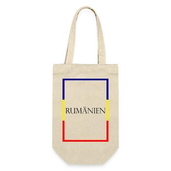Rumänien România Statement Schriftzug mit Fahne - Geschenkbeutel für Flaschen - Natur - Vorne