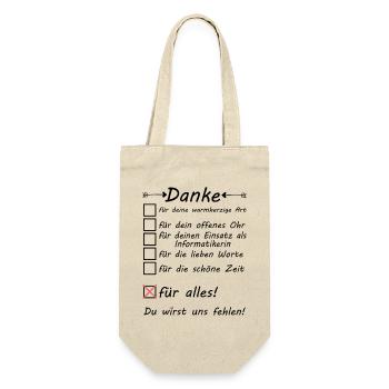 Informatikerin Danke für alles Abschied Ruhestand - Geschenkbeutel für Flaschen - Natur - Vorne