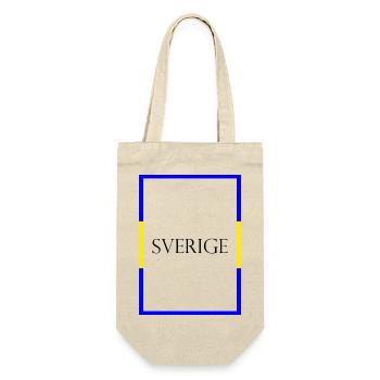 Sweden Sverige, Statement lettering with flag - Gift Bag for Bottles - nature - Front