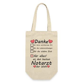 Bester Notarzt Danke sagen zum Abschied - Geschenkbeutel für Flaschen - Natur - Vorne