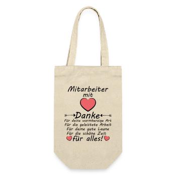Danke Sagen an Mitarbeiter zum Abschied Rente - Geschenkbeutel für Flaschen - Natur - Vorne