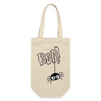 Boo die kleine Spinne - Geschenkbeutel für Flaschen - Natur - Vorne