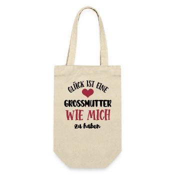 Grossmutter Oma Mama Uroma Mutter Großmutter - Geschenkbeutel für Flaschen - Natur - Vorne