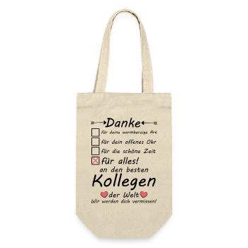 Ich werde dich vermissen Kollege Danke Abschied - Geschenkbeutel für Flaschen - Natur - Vorne