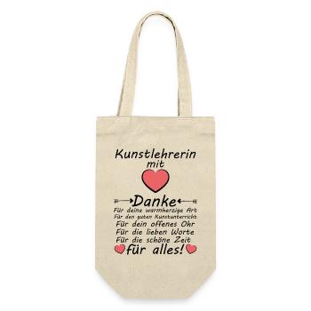 Kunstlehrerin Danke sagen Dankeschön zum Abschied - Geschenkbeutel für Flaschen - Natur - Vorne