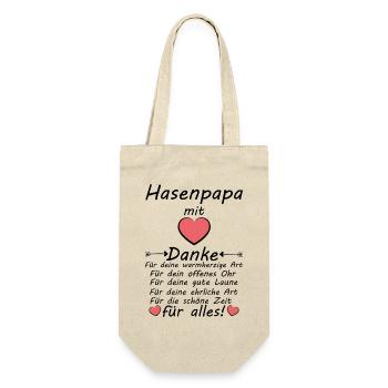 Beste Hasenpapa Danke sagen Vatertag - Geschenkbeutel für Flaschen - Natur - Vorne