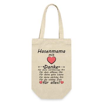 Beste Hasenmama Danke sagen Muttertag - Geschenkbeutel für Flaschen - Natur - Vorne