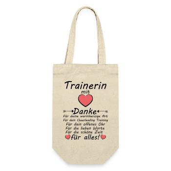 Cheerleader Trainerin Danke für Alles zum Abschied - Geschenkbeutel für Flaschen - Natur - Vorne