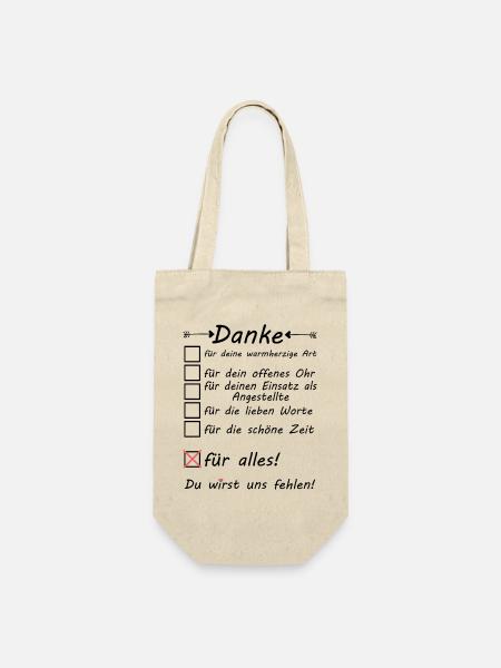 Angestellte Danke sagen zum Abschied Ruhestand - Geschenkbeutel für Flaschen - Natur