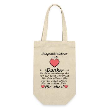 Geographie Lehrer Danke sagen zum Abschied Rente - Geschenkbeutel für Flaschen - Natur - Vorne