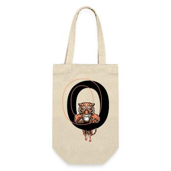 Buchstabe O Tiger - Geschenkidee - Geschenkbeutel für Flaschen - Natur - Vorne