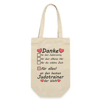 Beste Judotrainer Judo Trainer Danke zum Abschied - Geschenkbeutel für Flaschen - Natur - Vorne