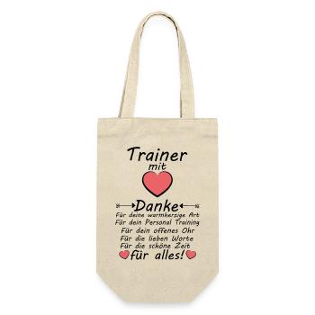 Personal Trainer Training Danke sagen Abschied - Geschenkbeutel für Flaschen - Natur - Vorne