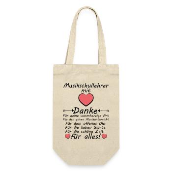 Danke sagen an Musikschullehrer zum Abschied - Geschenkbeutel für Flaschen - Natur - Vorne