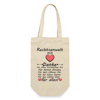 Rechtsanwalt Danke sagen zum Abschiedsgeschenk - Geschenkbeutel für Flaschen - Natur - Vorne