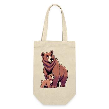 Brown bear mother and child - Gift Bag for Bottles - nature - Front