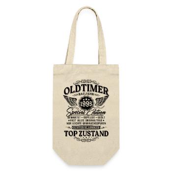 Oldtimer Baujahr 1995 Jahrgang Geburtstag Geschenk - Geschenkbeutel für Flaschen - Natur - Vorne
