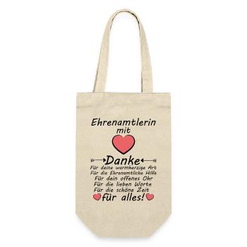 Danke an Ehrenamtlerin Ehrenamt Mitarbeiterin - Geschenkbeutel für Flaschen - Natur - Vorne
