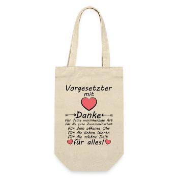Danke an Vorgesetzter Abschiedsgeschenk Abschied - Geschenkbeutel für Flaschen - Natur - Vorne