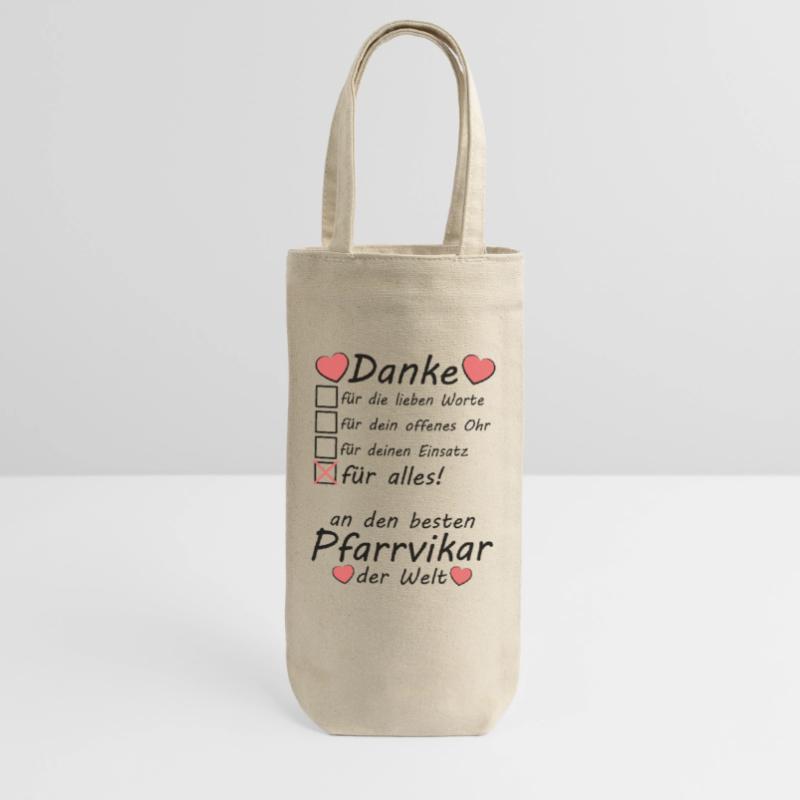 Pfarrvikar Danke sagen Abschied Abschiedsgeschenk Geschenkbeutel für Flaschen