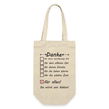 Ota Abschied zum Examen für Kollegin - Geschenkbeutel für Flaschen - Natur - Vorne