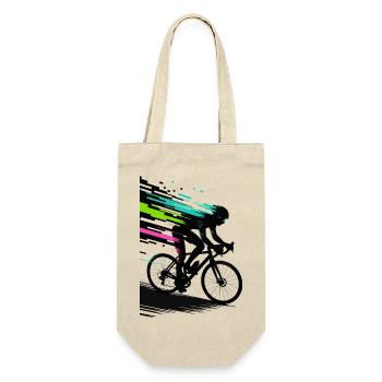 Glitch Pixel Cyclist – Digitale Speed Art - Geschenkbeutel für Flaschen - Natur - Vorne