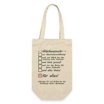 Eröffnung einer neuen Apotheke Glückwunsch - Geschenkbeutel für Flaschen - Natur - Vorne