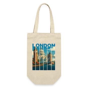 London Skyline Shirt - Geschenkbeutel für Flaschen - Natur - Vorne