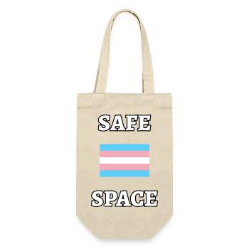 SAFE SPACE TRANS FLAGGE - Geschenkbeutel für Flaschen - Natur - Vorne