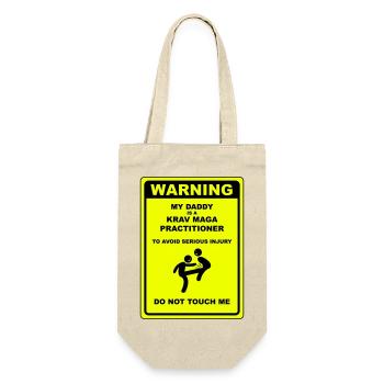 Avertissement! Papa fait du Krav Maga ! - Sac à bouteille - nature - Devant