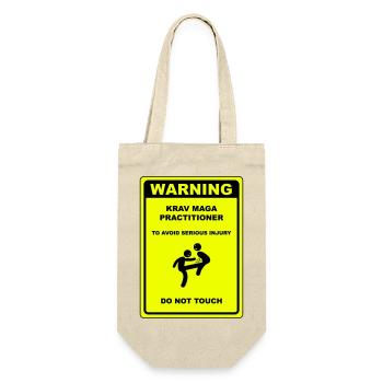 Avertissement! Pratiquant de Krav Maga ! - Sac à bouteille - nature - Devant