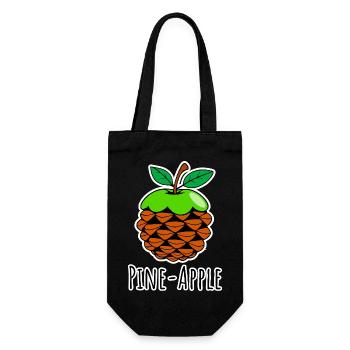 Pine-Apple Tannenzapfen Apfel Ananas Frucht - Geschenkbeutel für Flaschen - Schwarz - Vorne