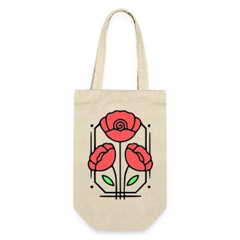 Poppy Poppies Minimalist Line Art 8 - Gift Bag for Bottles - nature - Front