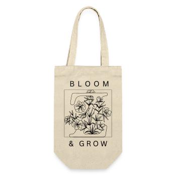 Bloom & Grow - Geschenkbeutel für Flaschen - Natur - Vorne