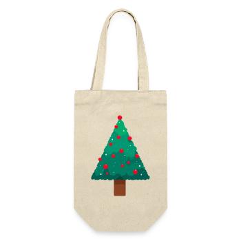 Weihnachtsbaum - Geschenkbeutel für Flaschen - Natur - Vorne