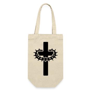 Cross Crown of Thorns Jesus - Gift Bag for Bottles - nature - Front