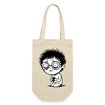 Étudiant Café Fatigue Regard Vide Manga - Sac à bouteille - nature - Devant
