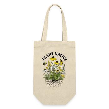 Plant Native Bee and Coneflower Pollinator Garden - Gift Bag for Bottles - nature - Front