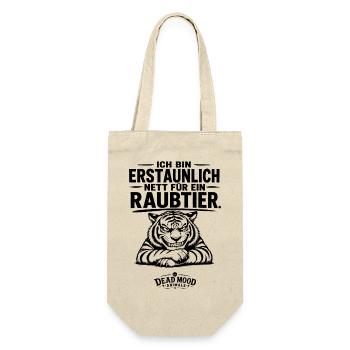 Lustiges Tiger Shirt | Schwarzer Humor & Sarkasmus - Geschenkbeutel für Flaschen - Natur - Vorne