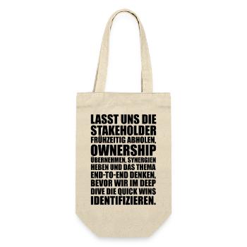 Business Buzzword – Lustiger Meeting Spruch Büro - Geschenkbeutel für Flaschen - Natur - Vorne