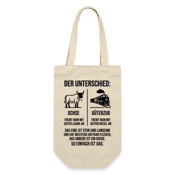 Ochse Güterzug - Geschenkbeutel für Flaschen - Natur - Vorne