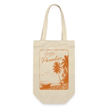 Grüße aus dem Paradies - Geschenkbeutel für Flaschen - Natur - Vorne