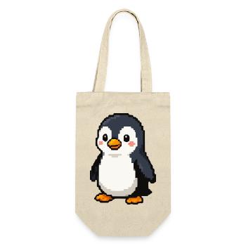 Pixel Penguin: Playful Retro Aesthetic - Gift Bag for Bottles - nature - Front