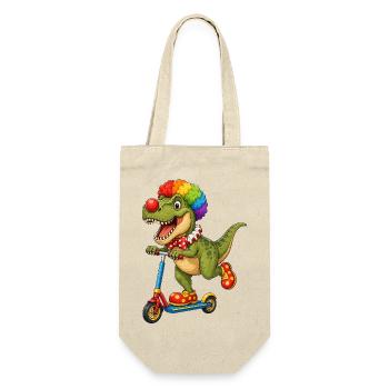 Cute Dino T-Rex Clown on Roller - Gift Bag for Bottles - nature - Front