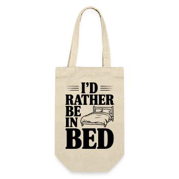 Ich wäre lieber im Bett - Geschenkbeutel für Flaschen - Natur - Vorne