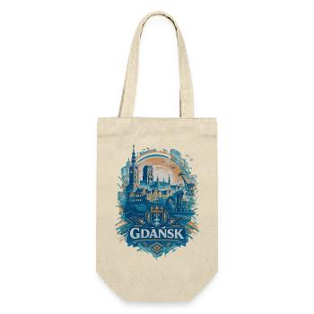 Gdańsk Skyline – Stolz & Heimat Danzig Design - Geschenkbeutel für Flaschen - Natur - Vorne