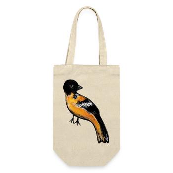 Crimson Robin auf Mitternacht - Geschenkbeutel für Flaschen - Natur - Vorne