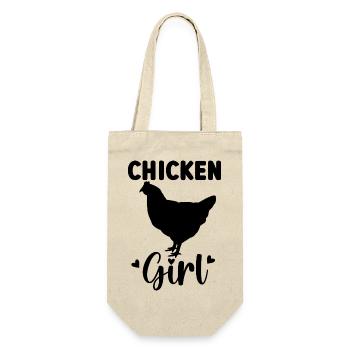 Huhn Statement - Geschenkbeutel für Flaschen - Natur - Vorne