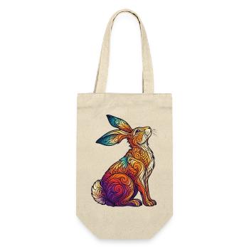Kaleidoskopisches Kaninchen - Geschenkbeutel für Flaschen - Natur - Vorne