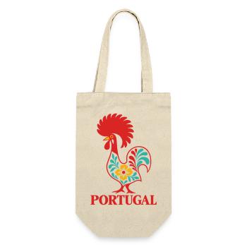 Portugiesischer Barcelos-Hahn Portugiesische Volkskunst - Geschenkbeutel für Flaschen - Natur - Vorne